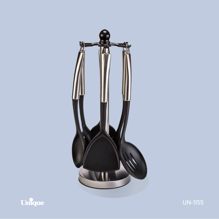 ست کفگیروملاقه دسته استیل UN-1155 یونیک 1 ست کفگیروملاقه دسته استیل UN-1155 یونیک