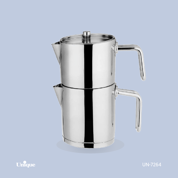 کتری و قوری 2 لیتر کلاسیک استیل UN-7264 1 کتری و قوری 2 لیتر کلاسیک استیل UN-7264